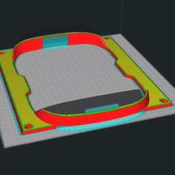 Model sliced in Cura. Shows the number of walls used to make shortie fender parts 100% solid.