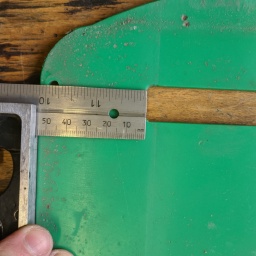 Measuring the original hole.