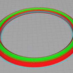 Sliced preview, notice the lines meet nicely with no gap on the top layer, it should work out this way at least in Cura with 0.4mm nozzle.